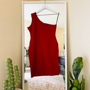 Lulu’s One shoulder Red Sexy dress